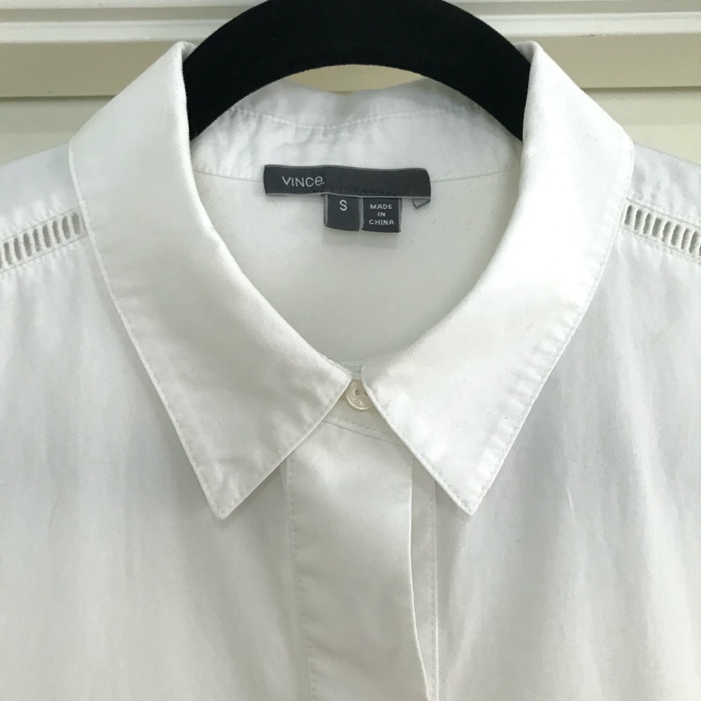 Vince Short Sleeve Cotton Blouse - S - Picture 3 of 6
